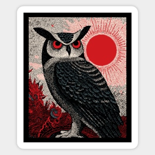 Wise Owl Grimoire Tarot Card | Dark Academia Nocturnal Sticker